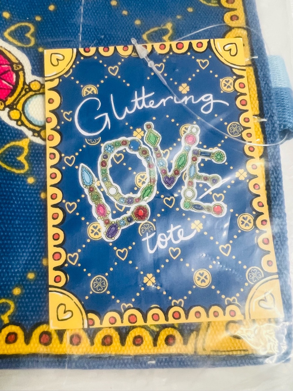 Brighton XL Tote LOVE Glittering Jewels & Hearts Travel Foldable Wide Straps - Picture 8 of 12